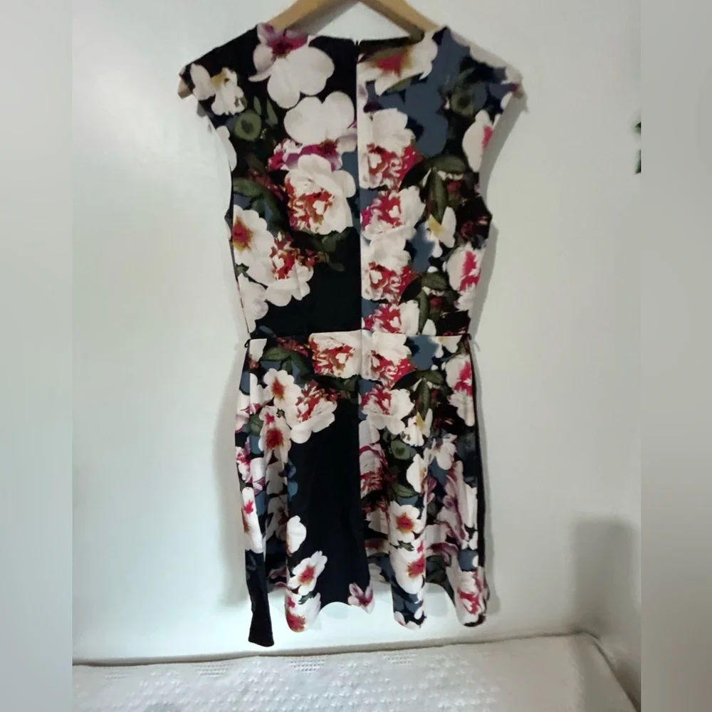 Floral Black Mini Dress - Picture 5 of 6